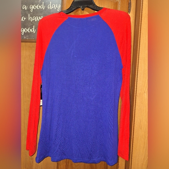 NFL Buffalo Bills Blue and Red Lace-Up Long Sleeve Shirt In A Size Medium. NWT - Picture 11 of 11